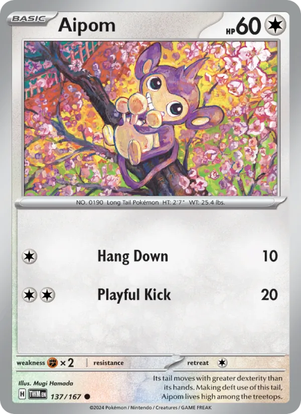 Aipom Normal 137/167 Twilight Masquerade Pokémon Card