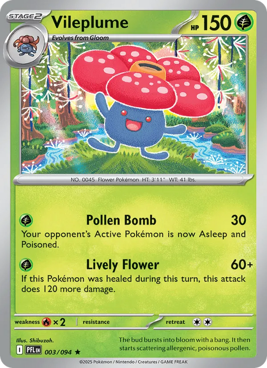 Vileplume Holo 003/94 Phantasmal Flames Pokémon Card