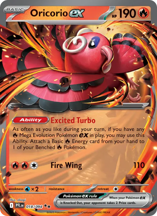 Oricorio ex Holo 018/94 Phantasmal Flames Pokémon Card