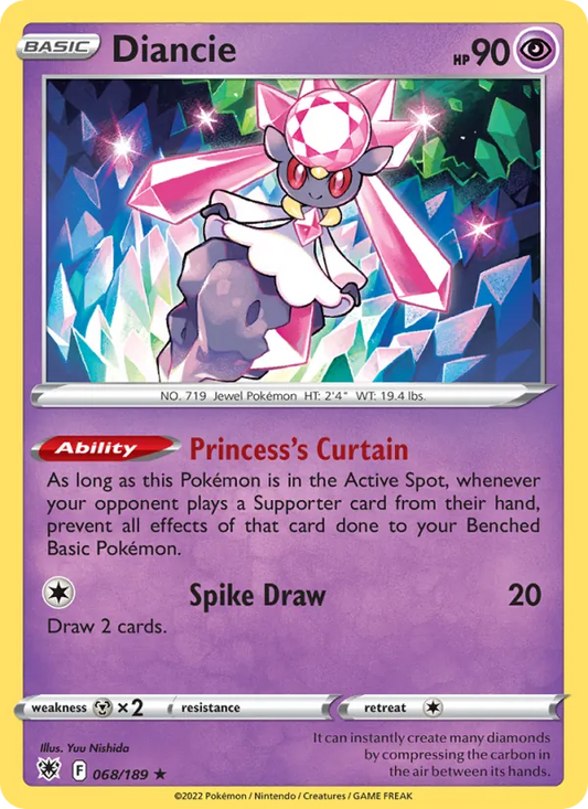 Diancie Holo 068/189 Astral Radiance Pokémon Card
