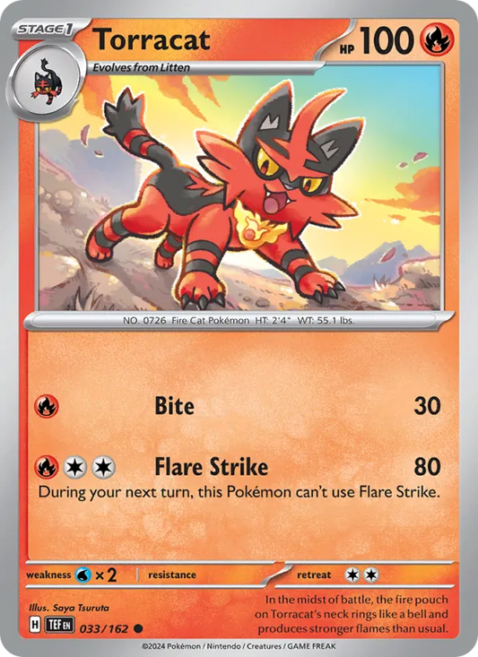 Torracat Normal 033/162 Temporal Forces Pokémon Card