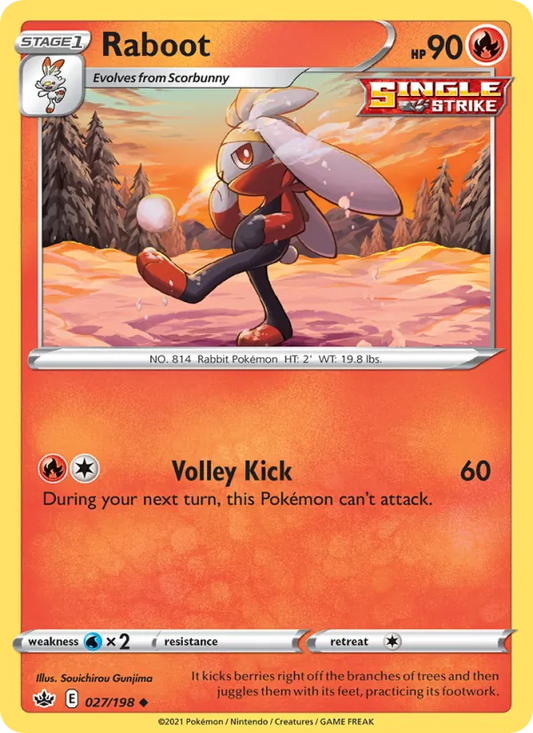 Raboot Reverse Holo 027/198 Chilling Reign Pokémon Card