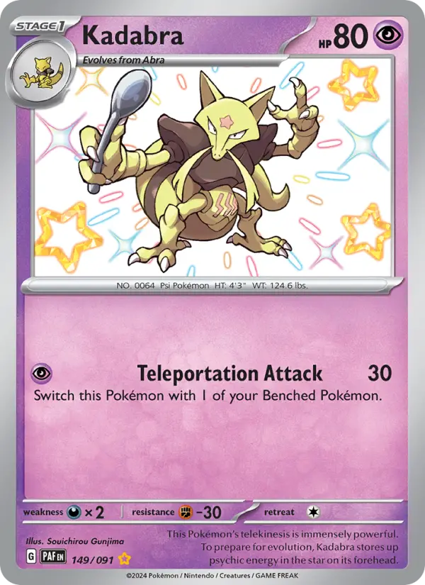 Kadabra Holo 149/91 Paldean Fates Pokémon Card