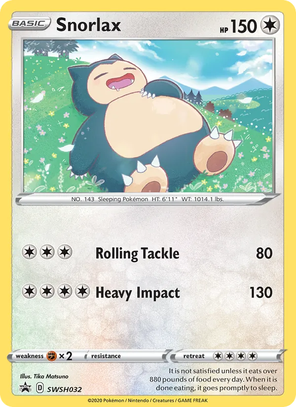 Snorlax Holo WH032/307 SWSH Black Star Promos Pokémon Card