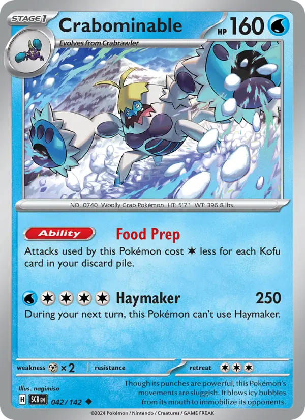 Crabominable Reverse Holo 042/142 Stellar Crown Pokémon Card