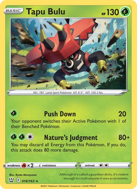 Tapu Bulu Reverse Holo 016/163 Battle Styles Pokémon Card
