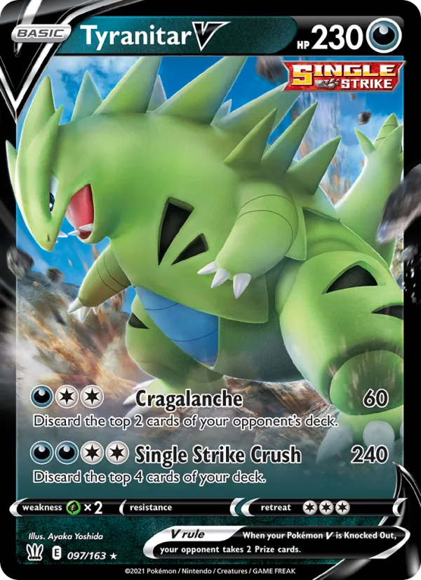 Tyranitar V Holo 097/163 Battle Styles Pokémon Card