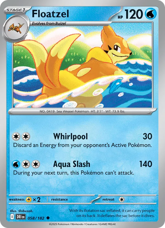 Floatzel Normal 058/182 Destined Rivals Pokémon Card