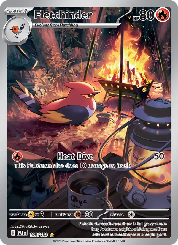 Fletchinder Holo 199/193 Paldea Evolved Pokémon Card