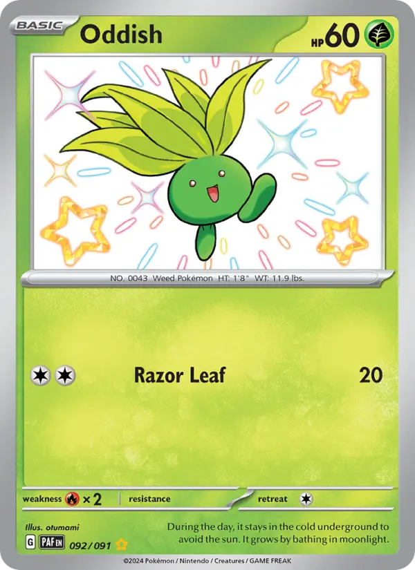 Oddish Holo 092/91 Paldean Fates Pokémon Card