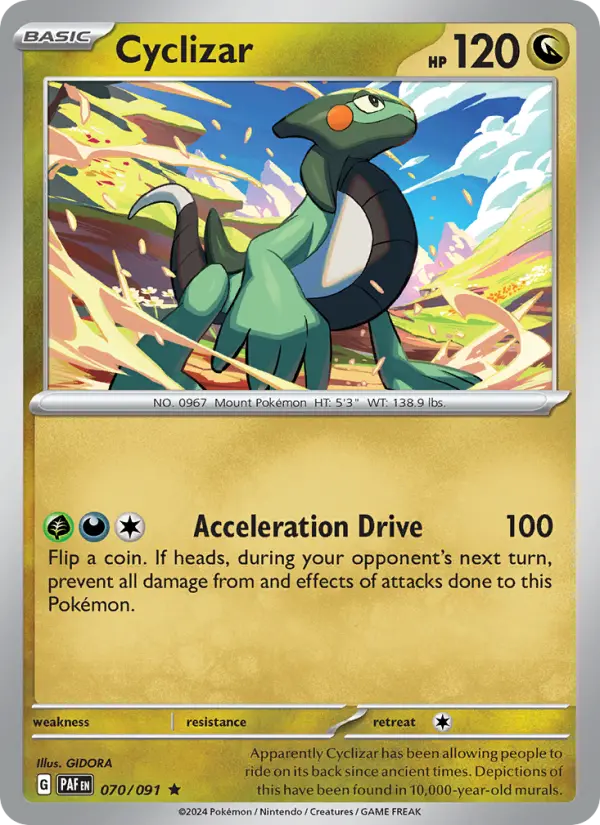 Cyclizar Reverse Holo 070/91 Paldean Fates Pokémon Card