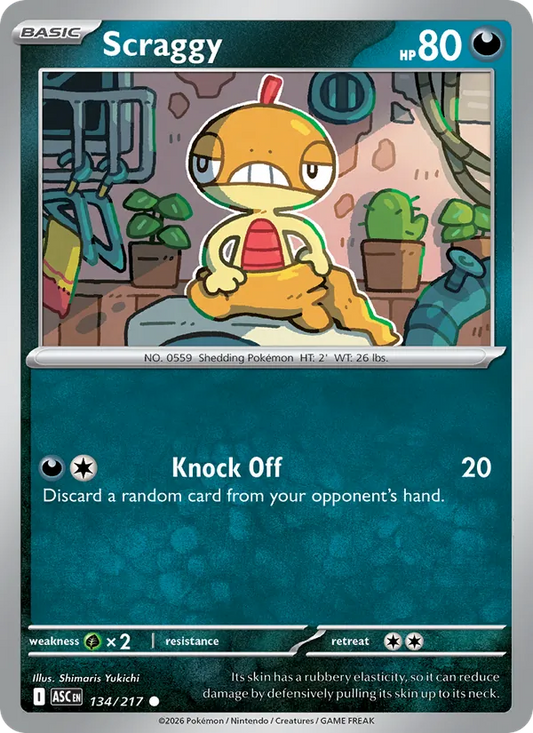 Scraggy Normal 134/217 Ascended Heroes Pokémon Card