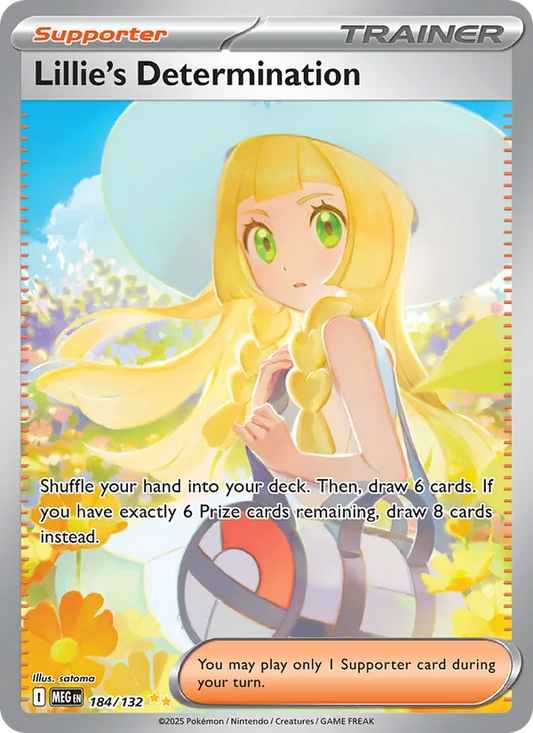 Lillie's Determination Holo 184/132 Mega Evolution Pokémon Card