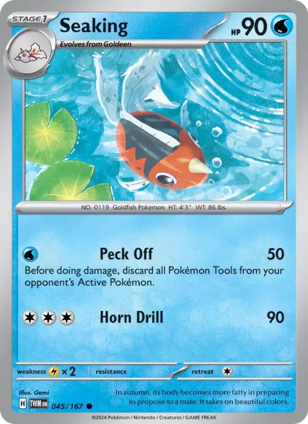 Seaking Reverse Holo 045/167 Twilight Masquerade Pokémon Card