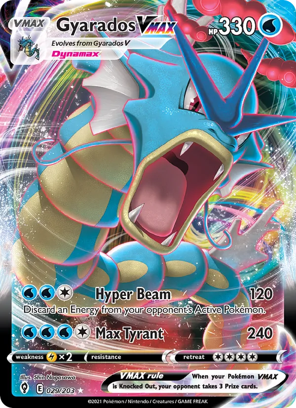 Gyarados VMAX Holo 029/203 Evolving Skies Pokémon Card