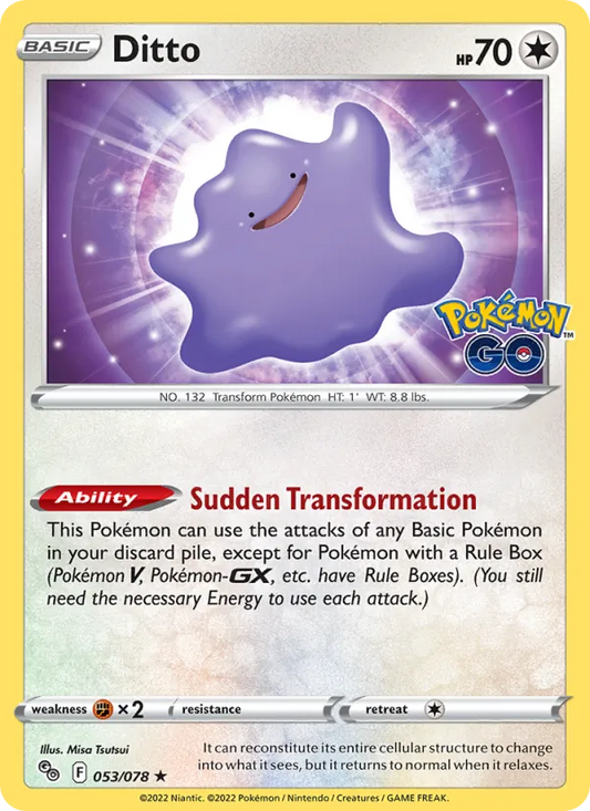 Ditto Holo 053/78 Pokémon GO Pokémon Card