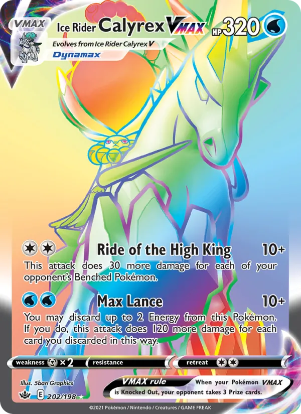 Ice Rider Calyrex VMAX Holo 202/198 Chilling Reign Pokémon Card