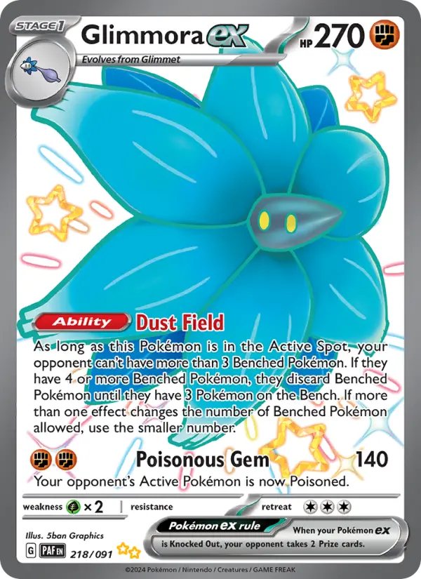 Glimmora ex Holo 218/91 Paldean Fates Pokémon Card