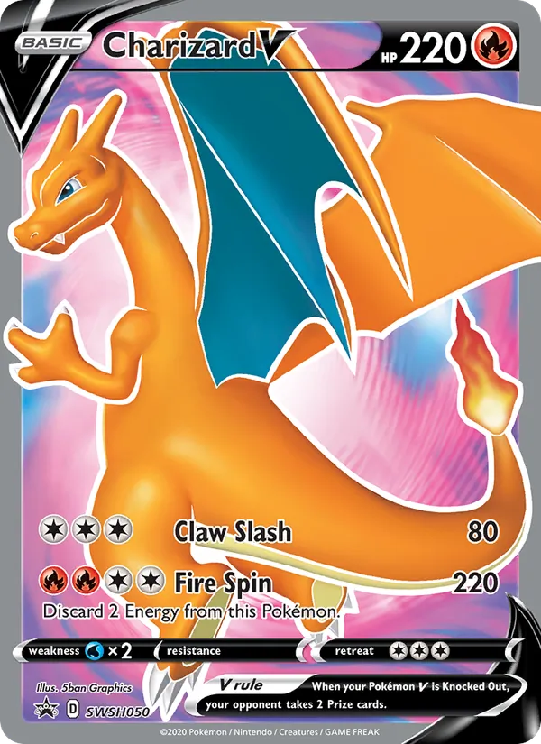Charizard V Holo WH050/307 SWSH Black Star Promos Pokémon Card
