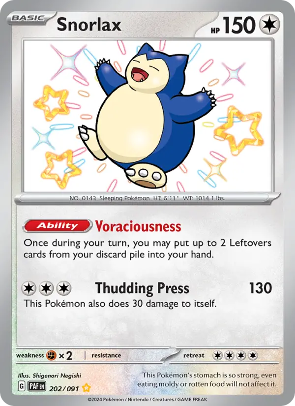 Snorlax Holo 202/91 Paldean Fates Pokémon Card