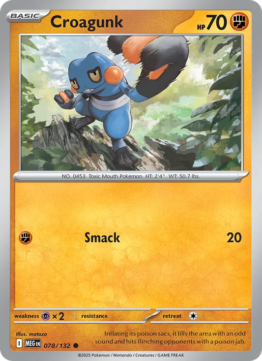 Croagunk Normal 078/132 Mega Evolution Pokémon Card