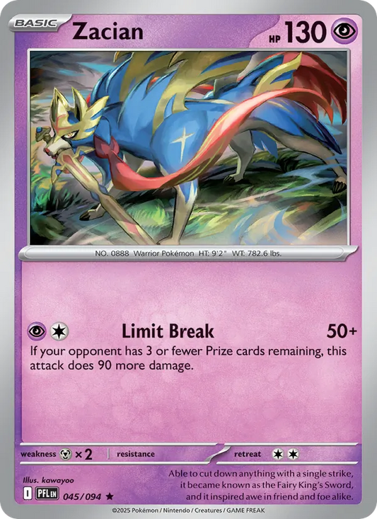 Zacian Normal 045/94 Phantasmal Flames Pokémon Card