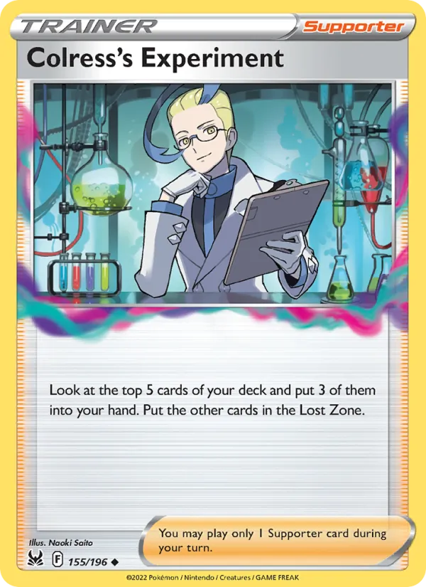 Colress's Experiment Reverse Holo 155/196 Lost Origin Pokémon Card