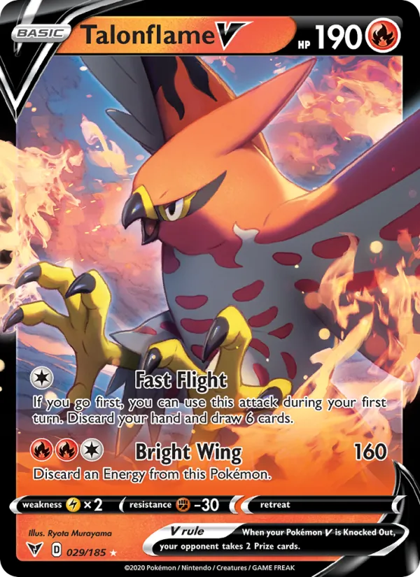Talonflame V Holo 029/185 Vivid Voltage Pokémon Card