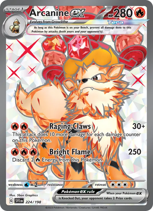 Arcanine ex Holo 224/198 Scarlet & Violet Pokémon Card
