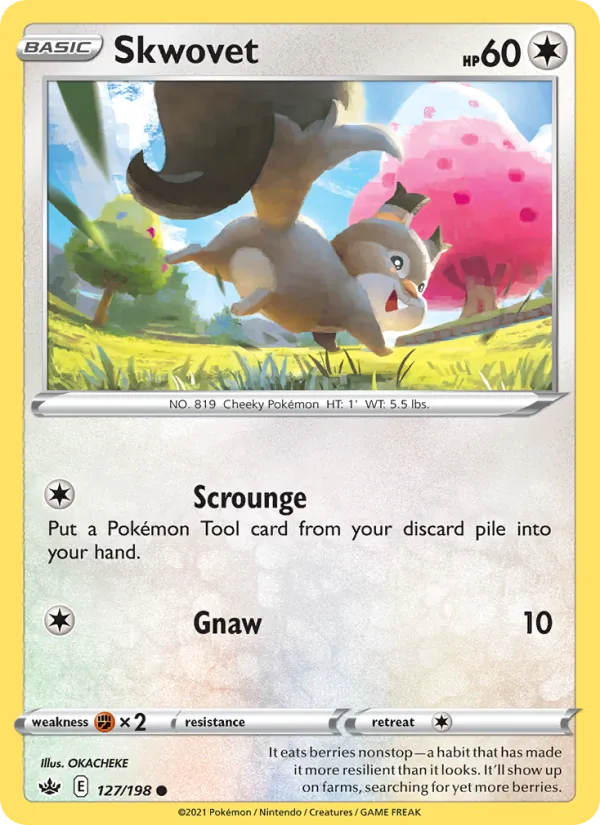Skwovet Reverse Holo 127/198 Chilling Reign Pokémon Card