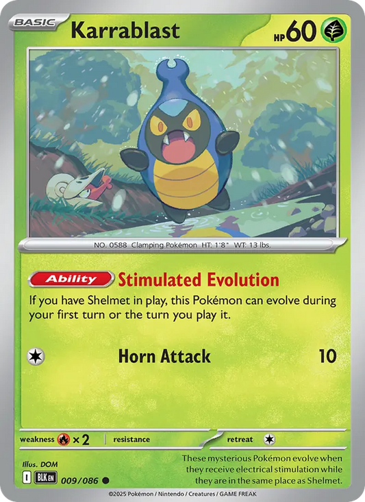 Karrablast Normal 009/86 Black Bolt Pokémon Card