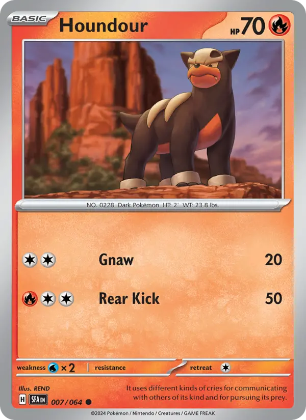 Houndour Non-Foil 007/64 Shrouded Fable Pokémon Card