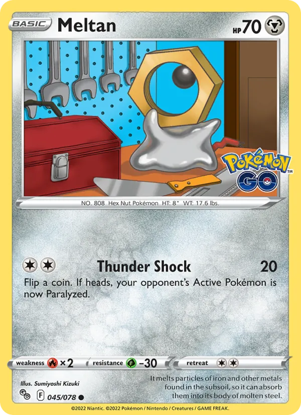 Meltan Reverse Holo 045/78 Pokémon GO Pokémon Card