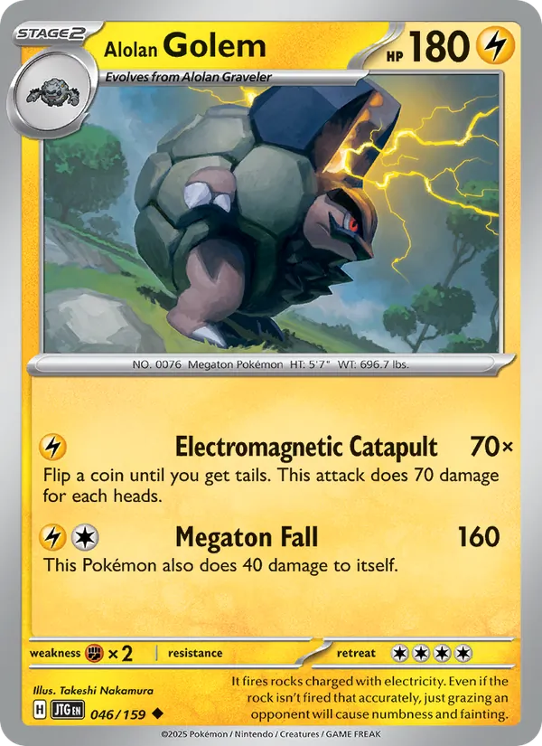 Alolan Golem Normal 046/159 Journey Together Pokémon Card