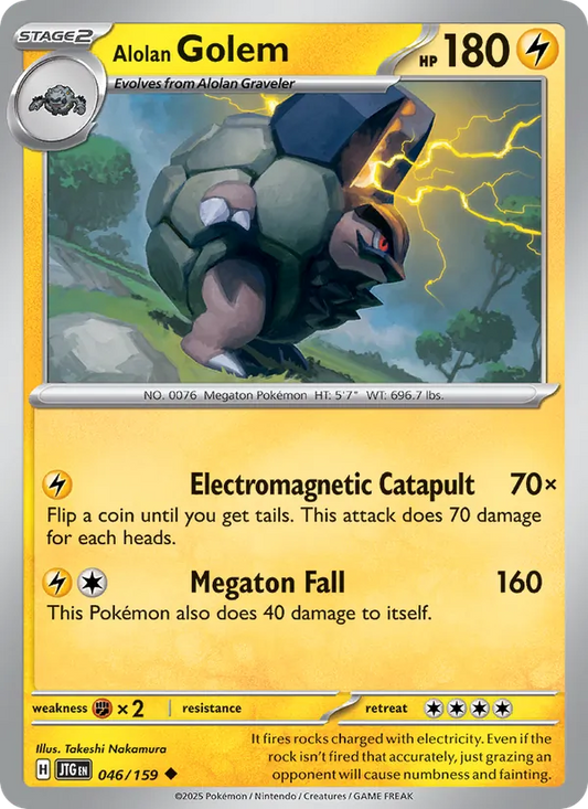 Alolan Golem Normal 046/159 Journey Together Pokémon Card