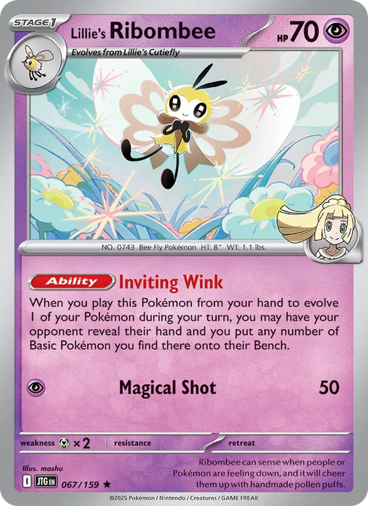 Lillie's Ribombee Normal 067/159 Journey Together Pokémon Card