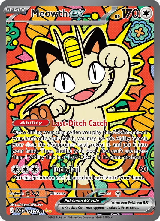 Meowth ex Holo 121/88 Perfect Order Pokémon Card
