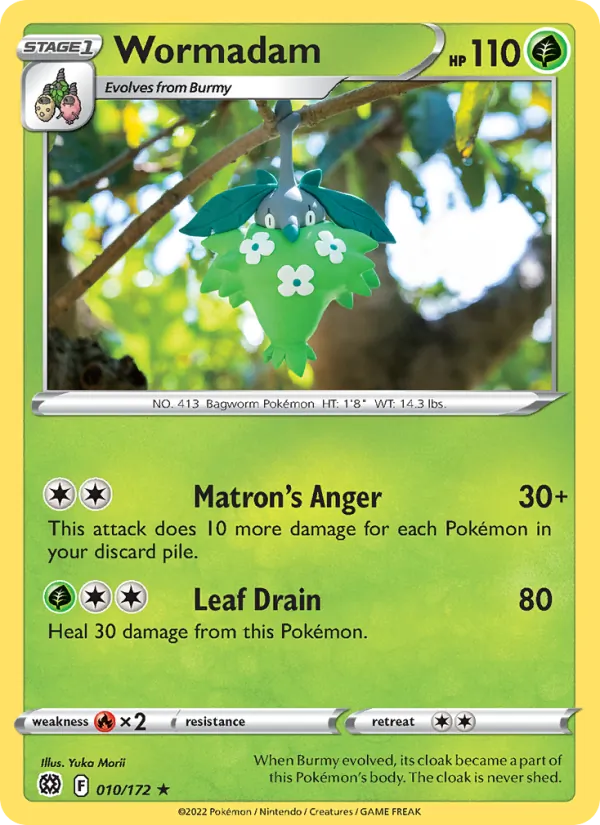 Wormadam Reverse Holo 010/172 Brilliant Stars Pokémon Card