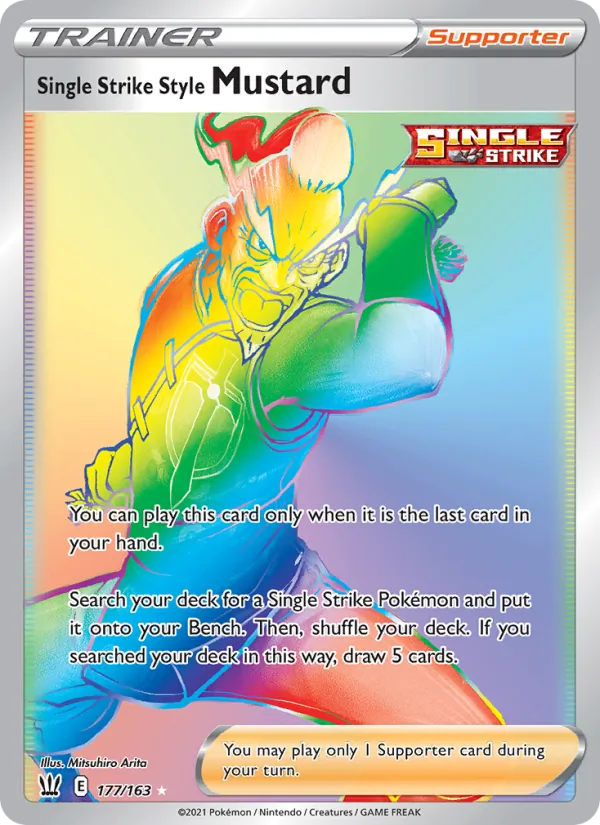 Single Strike Style Mustard Holo 177/163 Battle Styles Pokémon Card