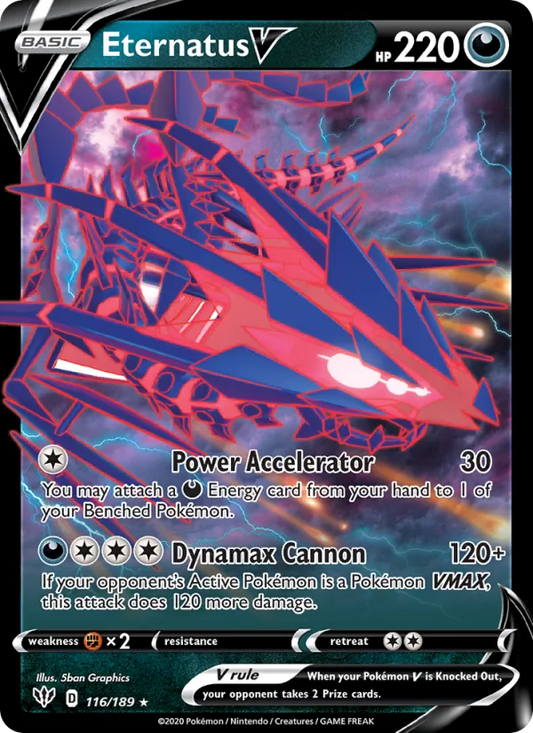 Eternatus V Holo 116/189 Darkness Ablaze Pokémon Card