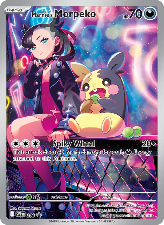 Marnie's Morpeko Holo 206/225 SVP Black Star Promos Pokémon Card