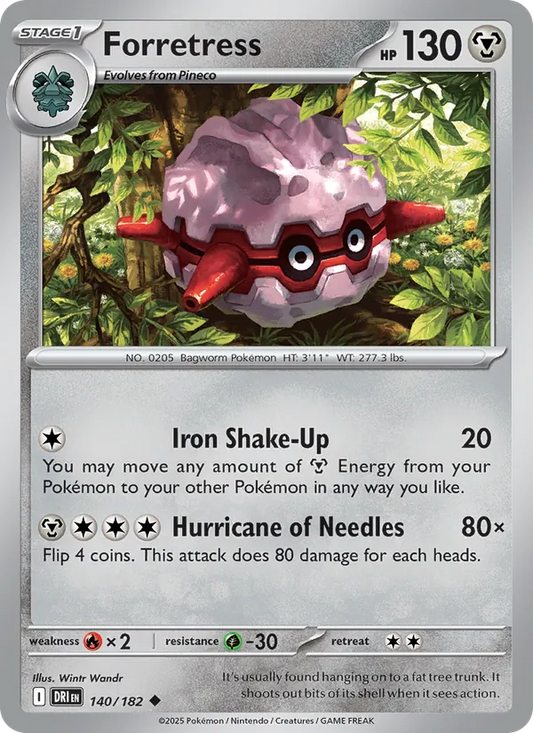 Forretress Normal 140/182 Destined Rivals Pokémon Card