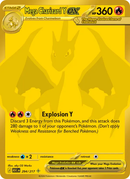 Mega Charizard Y ex Holo 294/217 Ascended Heroes Pokémon Card