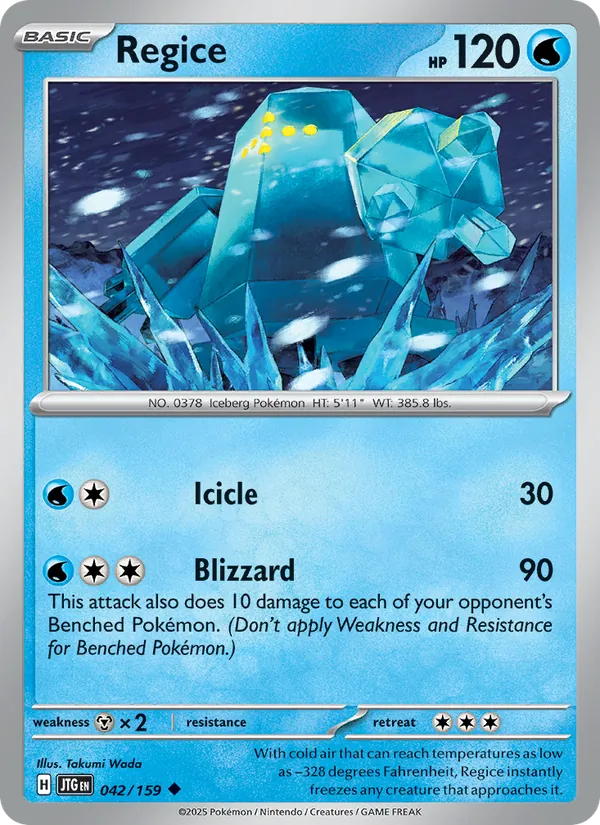 Regice Normal 042/159 Journey Together Pokémon Card