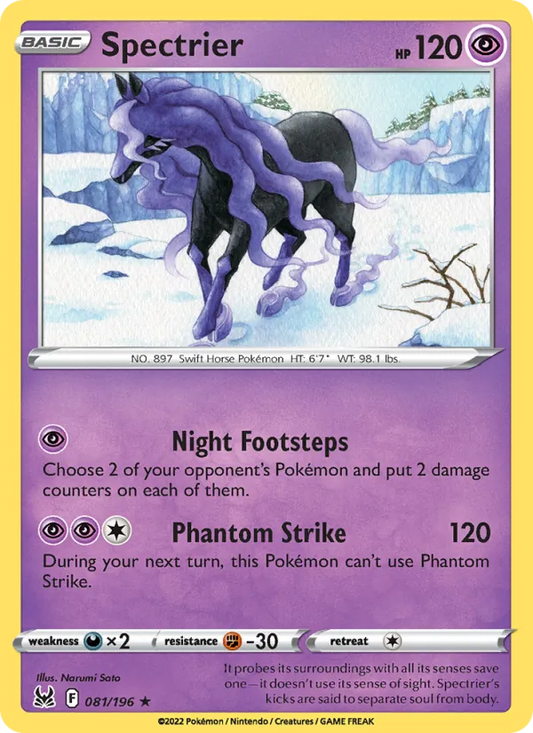 Spectrier Holo 081/196 Lost Origin Pokémon Card