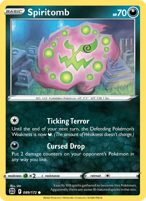 Spiritomb Reverse Holo 089/172 Brilliant Stars Pokémon Card