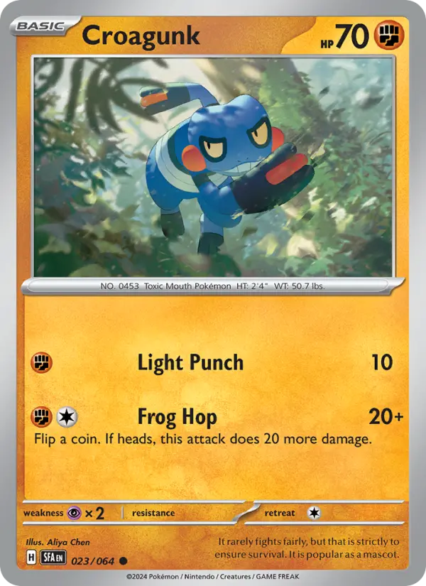 Croagunk Non-Foil 023/64 Shrouded Fable Pokémon Card
