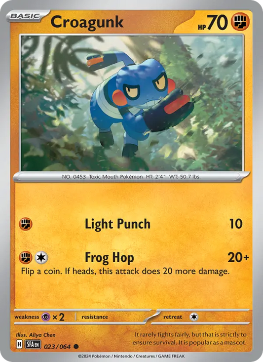 Croagunk Non-Foil 023/64 Shrouded Fable Pokémon Card