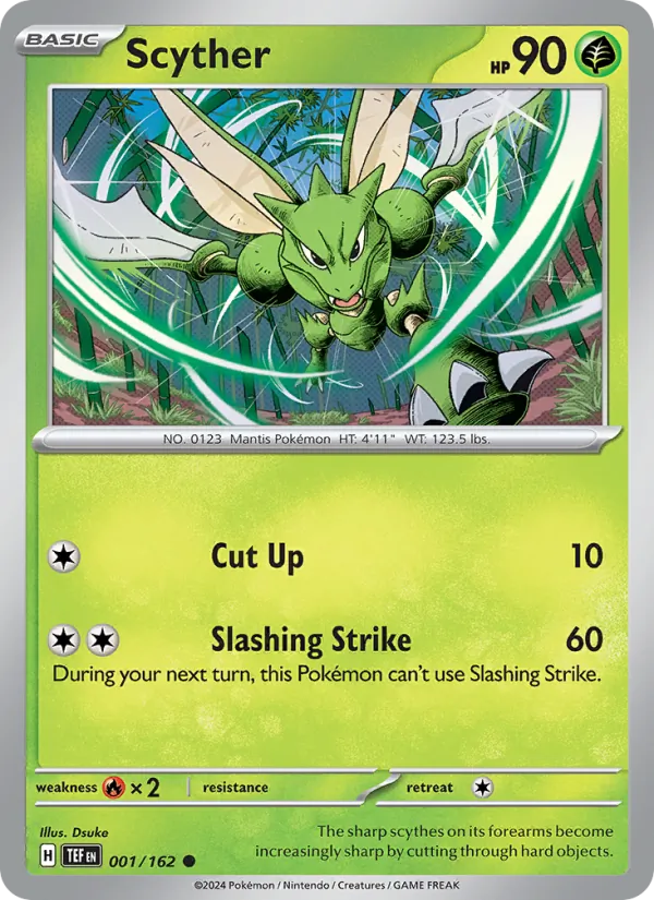 Scyther Normal 001/162 Temporal Forces Pokémon Card