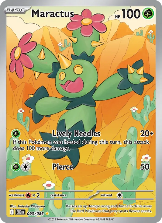 Maractus Holo 093/86 Black Bolt Pokémon Card